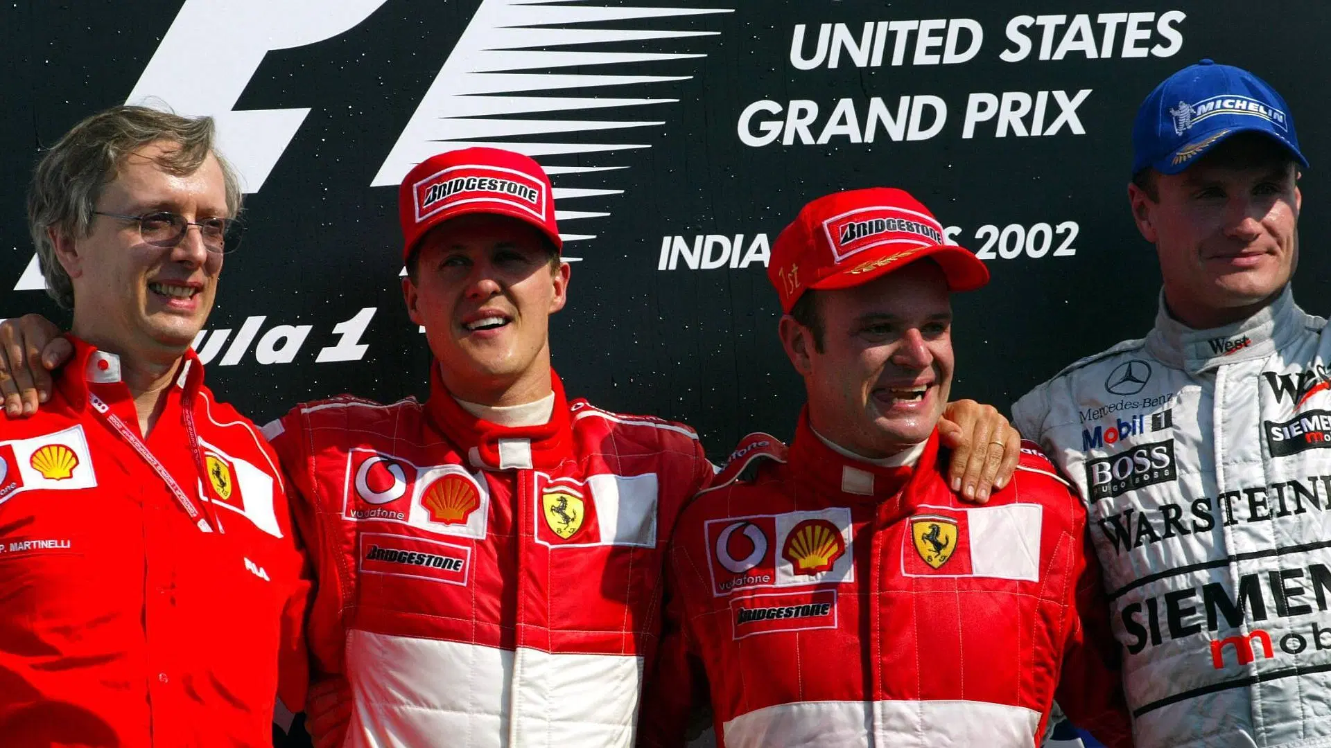 Rubens Barrichello e Michael Schumacher foram parceiros de Ferrari por seis anos e não escaparam de polêmicas
